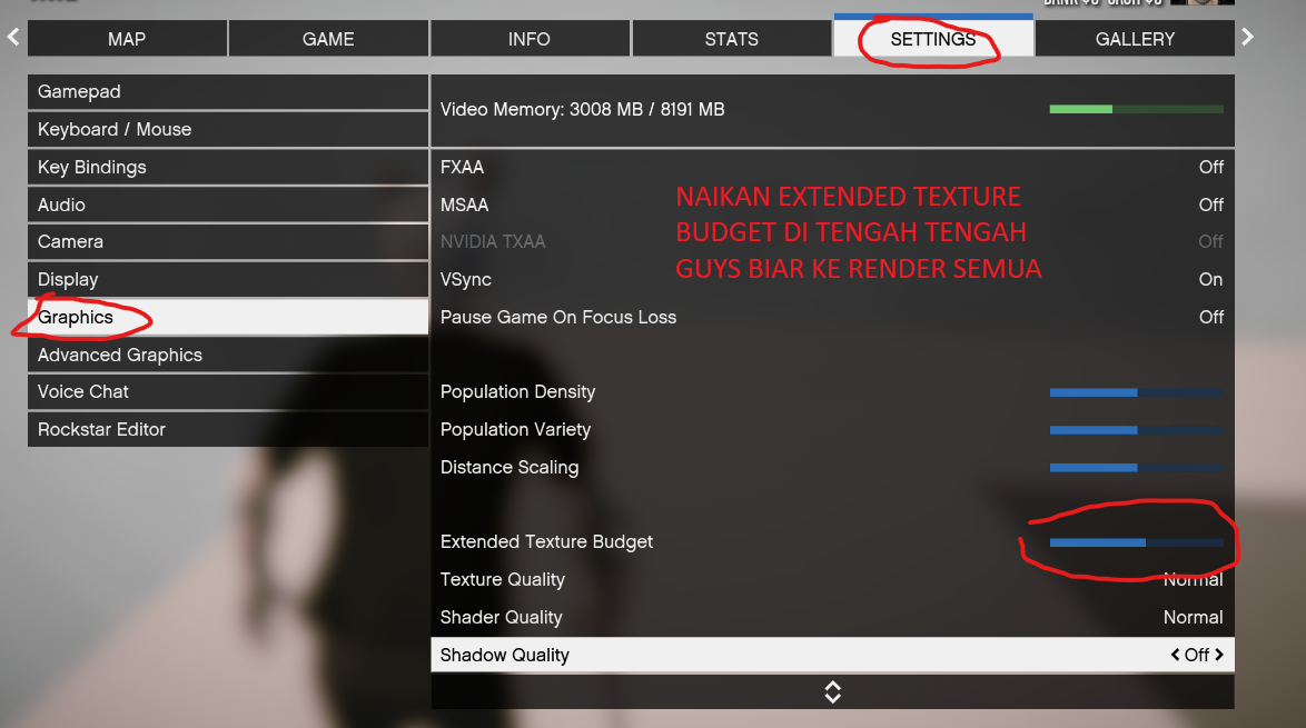 Setting Extended Texture Budget